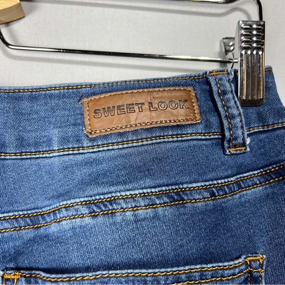 Sweet Look Jeans Wide Leg Women Juniors Mid Rise Blue Size 9 - Picture 8 of 11